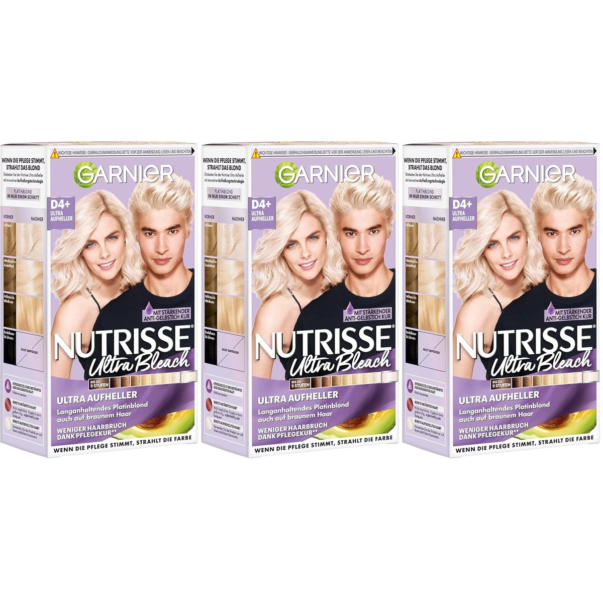 Garnier Nutrisse Ultra Bleach D4+ bleekcrème Pack van 3 – Garnier