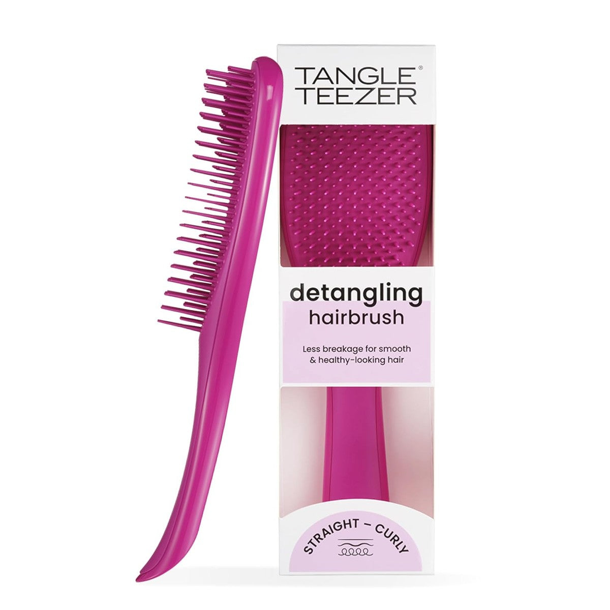 Tangle Teezer Ultimate Detangler Haarborstel, voor nat en droog haar, ontwarringsborstel voor alle haartypes, tweetraps borstelharen verminderen haarbreuk en verwijderen knopen, roze – Tangle Teezer