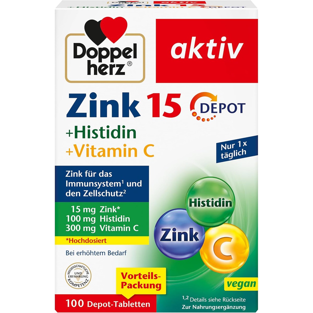 Doppelherz Zink 15 + histidine + vitamine C – Doppelherz