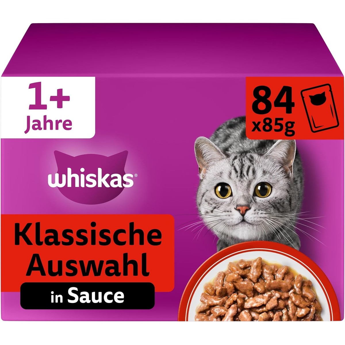 Whiskas natvoer kattenvoer klassieke selectie 84 x 85 g