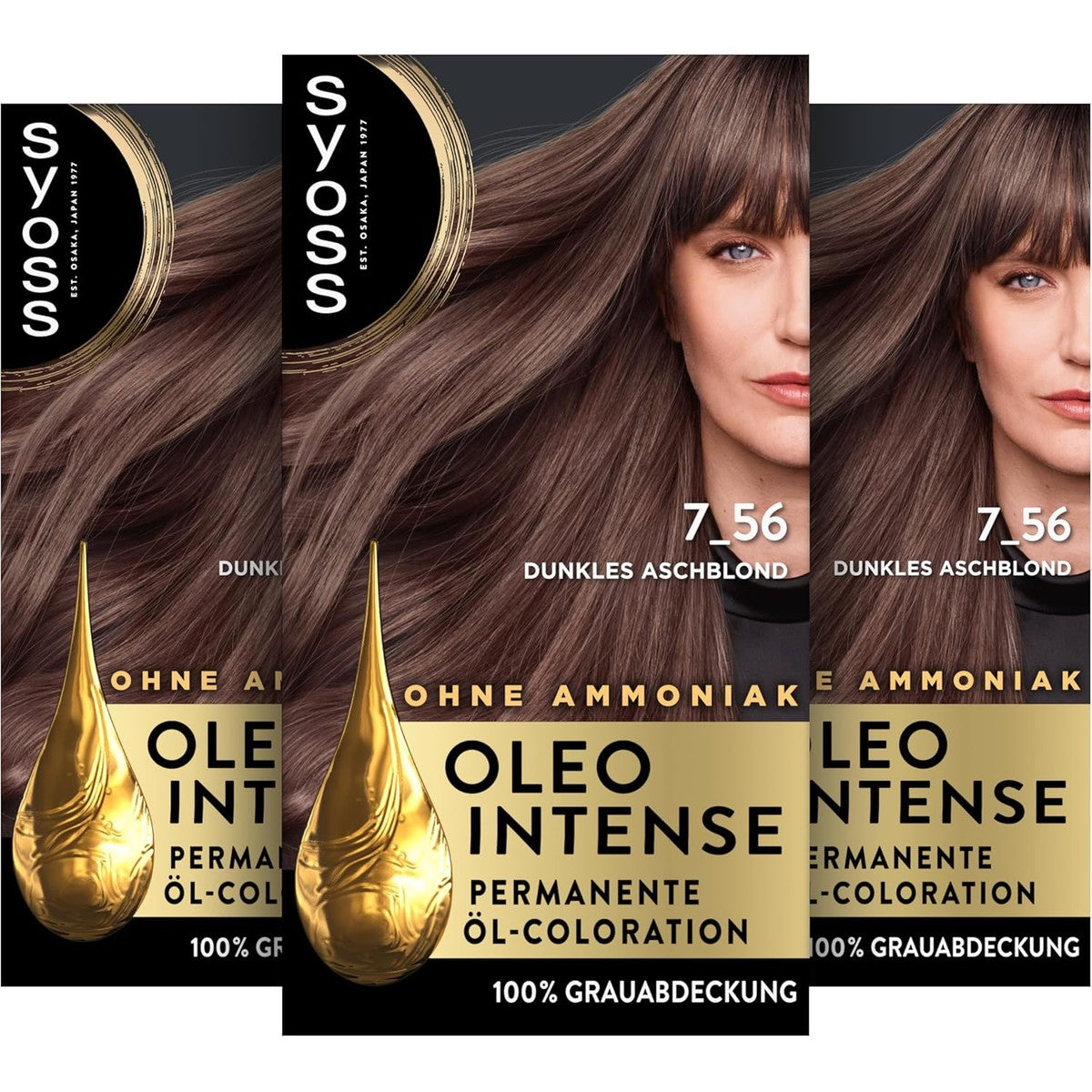 Syoss Oleo Intense 7-56 donker asblond 3 x 130 ml – Syoss