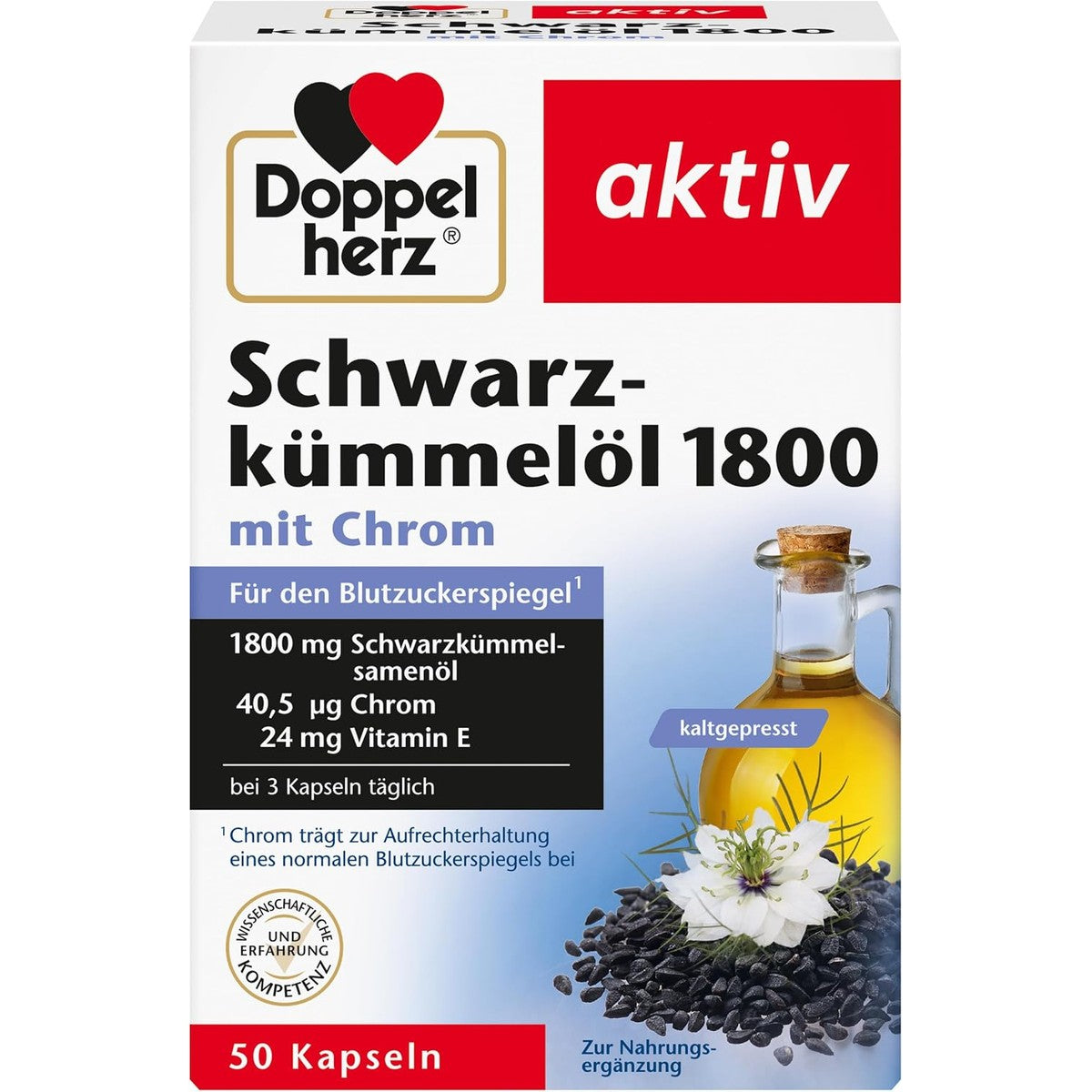 Doppelherz Zwarte komijnolie 1800 - met chroom – Doppelherz