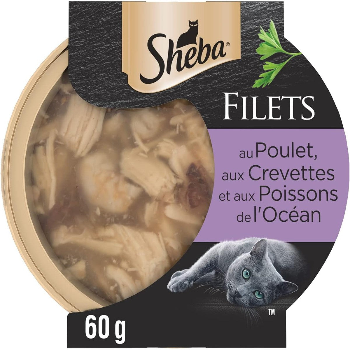 Sheba Les Domes de Shaba, 32 x 60 g, filets met kip, garnalen en zeevissen – Sheba