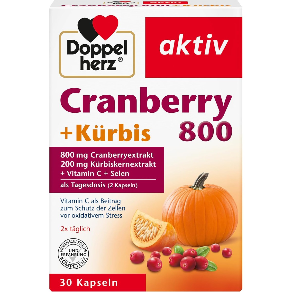 Doppelherz Cranberry 800 + pompoen + vitamine C + selenium – Doppelherz