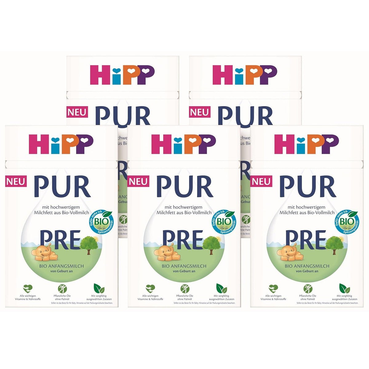 HiPP PRE PUR beginmelk 5 x 500 g – HiPP