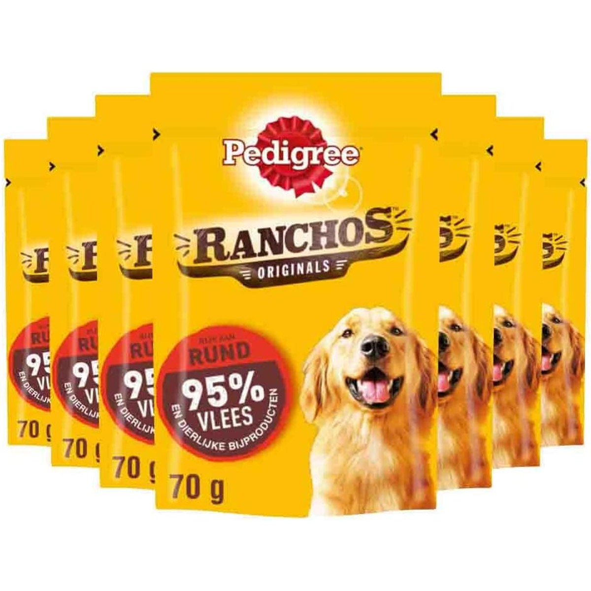 Mars PEDIGREE Ranchos Belohnungen Riches en Boeuf Pour Chien, 7 Beutel à 70 g Friandises – Pedigree