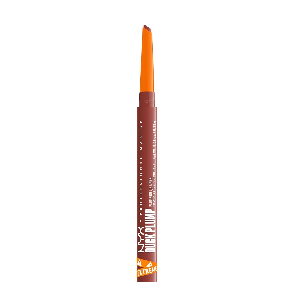 NYX Professional Makeup Lipcontourstift voor natuurlijk opgeblazen lippen en direct effect, met capsicum en gember, Duck Plump Plumping Lip Liner, kleur: 07 Swollen Spice | Lippenstift geeft kleurrijke, vollere lippen en houdt tot 10 uur – NYX PROFESSIONAL MAKEUP