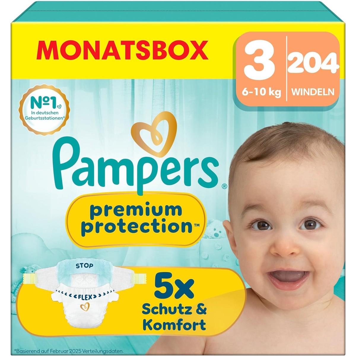 Pampers Premium Protection maat 3, 204 luiers, 6-10 kg – Pampers