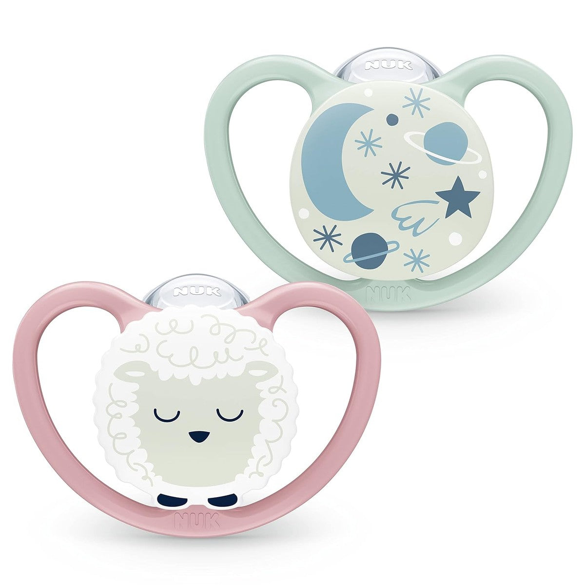 NUK Space Night Babyschnuller 0-6 maanden Schaap 2 stuks – NUK