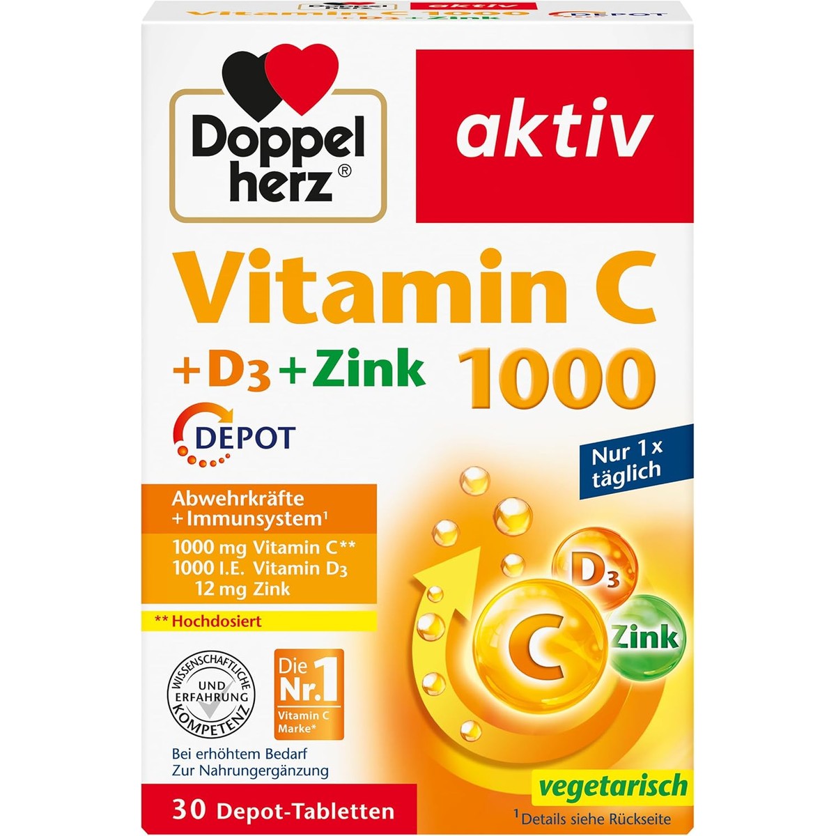 Doppelherz Vitamine C 1000 + D3 + zink – Doppelherz