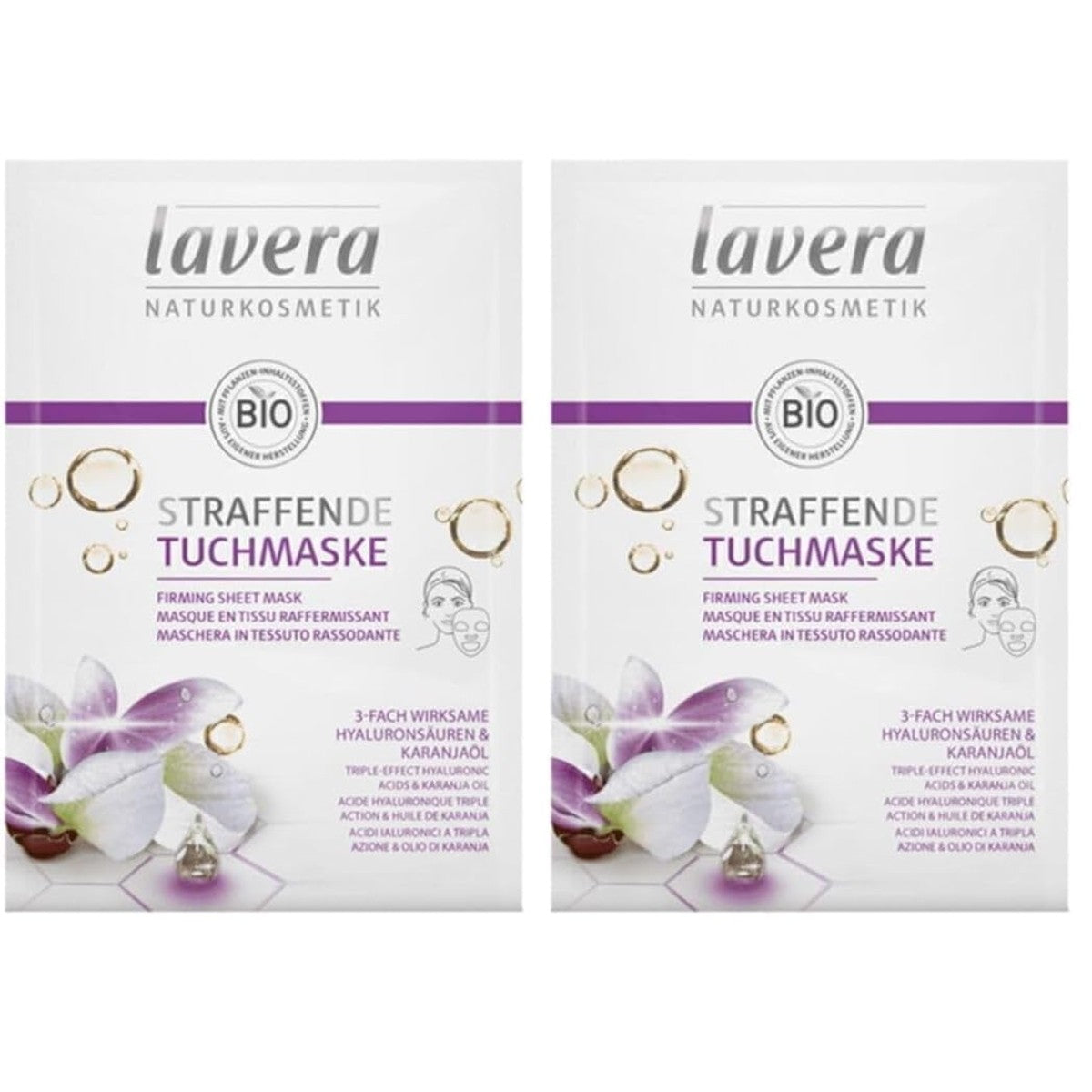 lavera Verstevigend doekmasker 21 ml (verpakking van 2) – lavera
