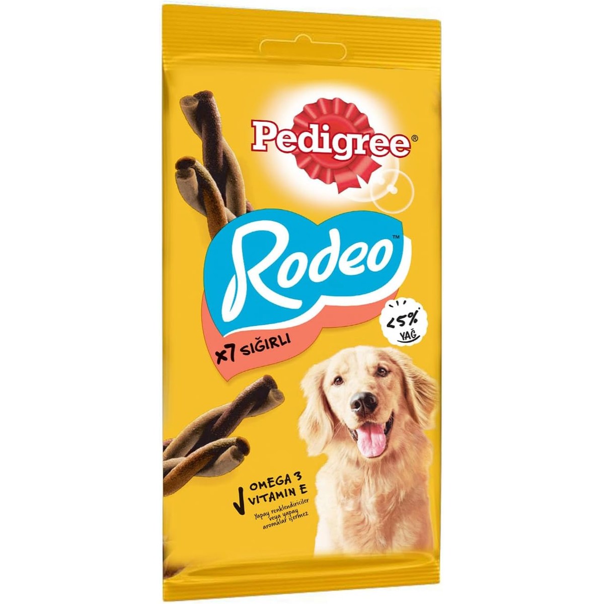 PEDIGREE Rodeo Hondensnacks voor honden met rundvlees, 12 x 7 stuks (12 x 122 g) – Pedigree