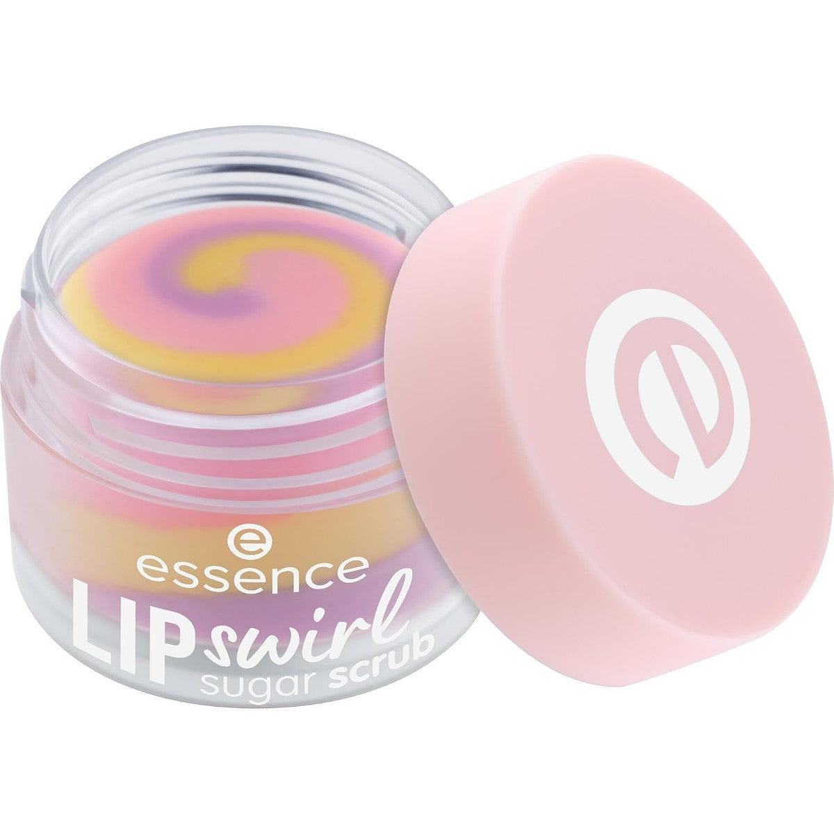 Essence Lip Swirl Sugar Scrub, lippenpeeling, nr. 01, meerkleurig, verzorgend, natuurlijk, veganistisch, zonder parabenen, zonder microplastic deeltjes, vrij van nanodeeltjes, per stuk verpakt (8 g) | Peeling, peeling, lippenscrub met – Essence Cosmetics