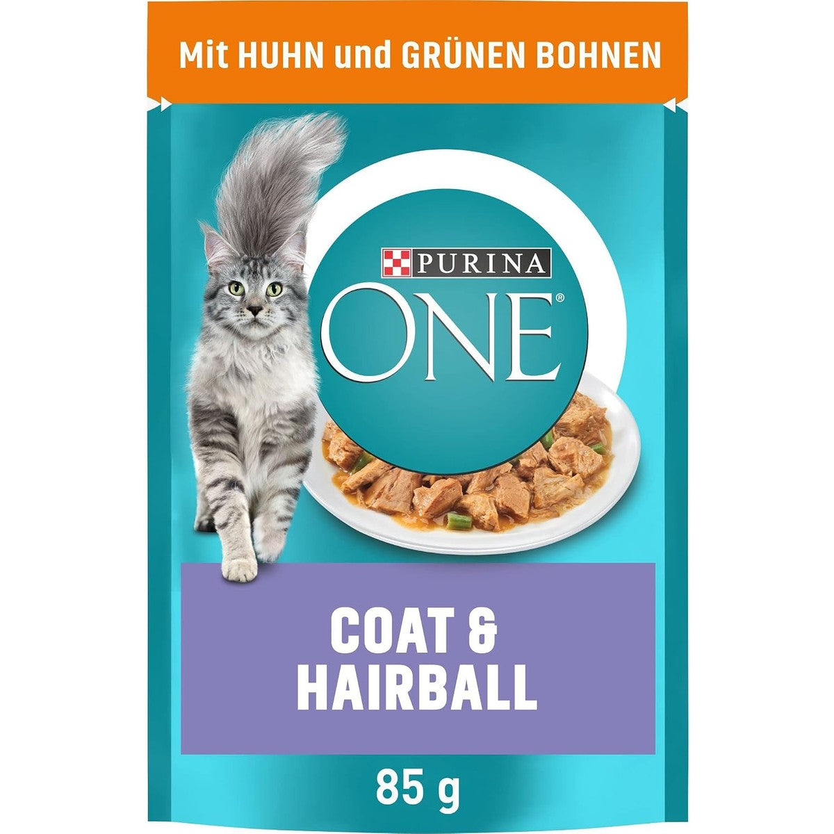PURINA ONE Coat en Hairball in saus, met kip, 26 x 85 g | Kattenvoer nat – PURINA ONE