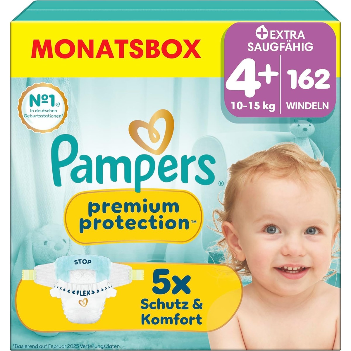 Pampers Premium Protection maat 4+ 162 luiers 10-15 kg – Pampers