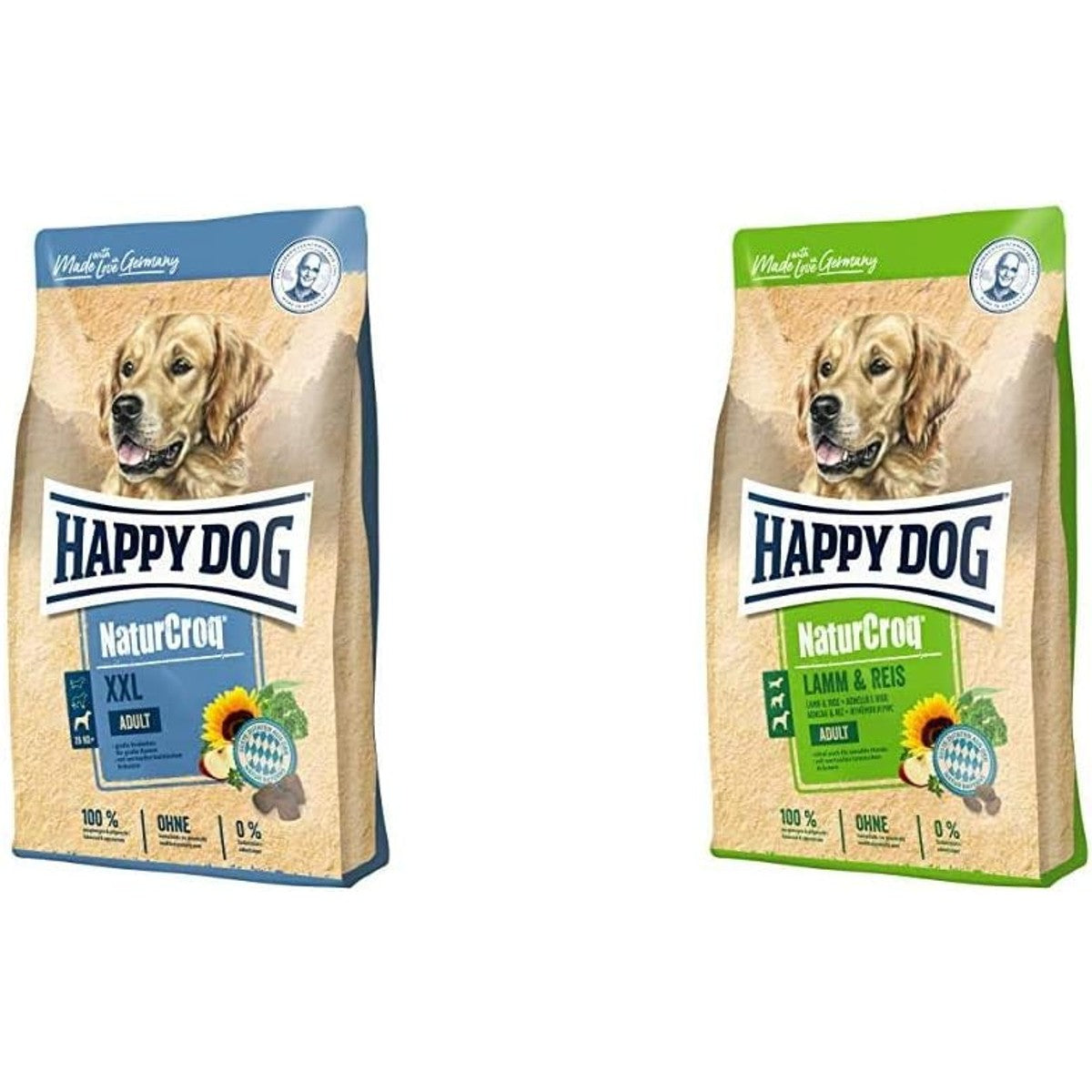 Happy Dog NaturCroq XXL, 15 kg & Premium - NaturCroq lam & rijst, 15 kg – Happy Dog