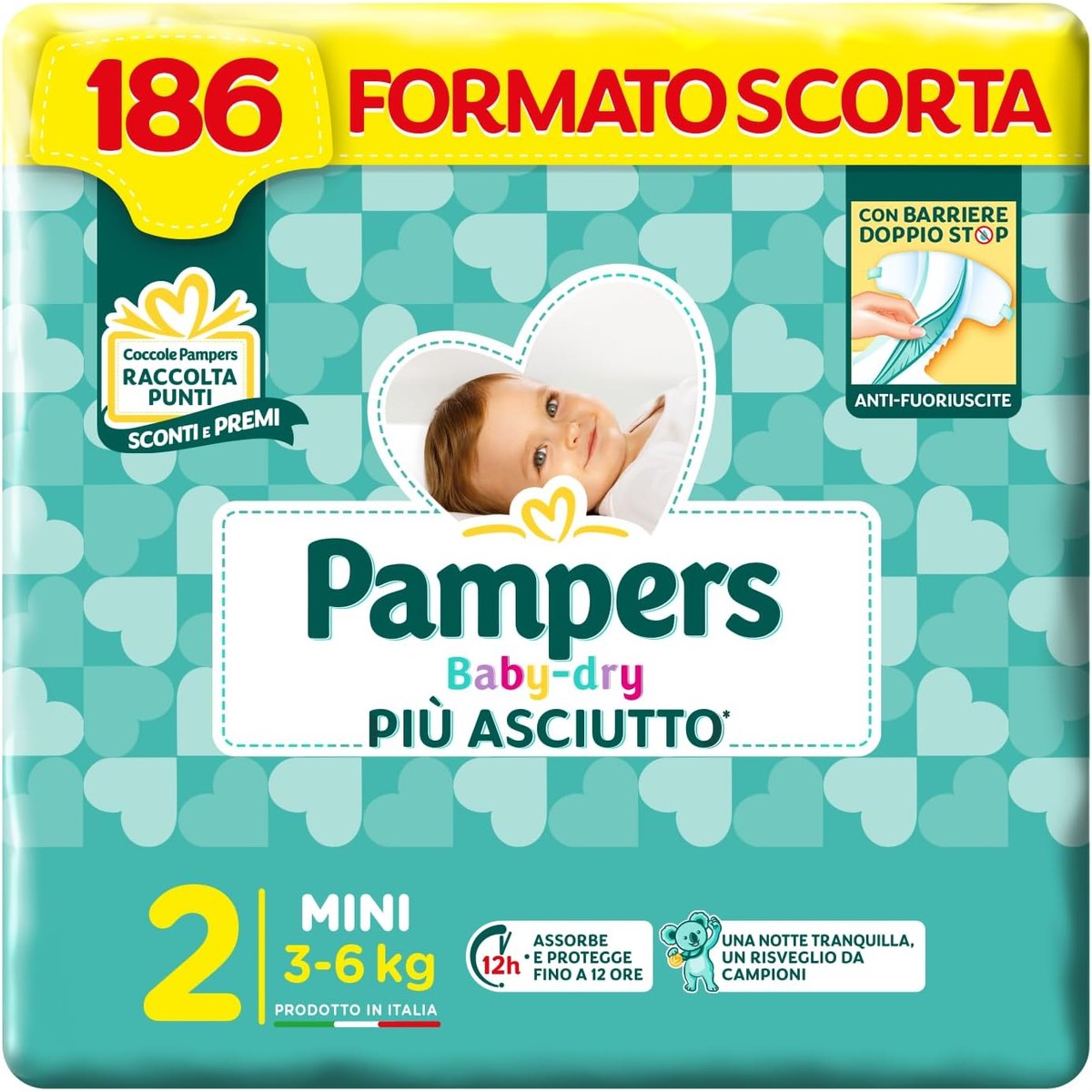 Pampers Baby Dry Mini 186 luiers maat 2 (3-6 kg) – Pampers