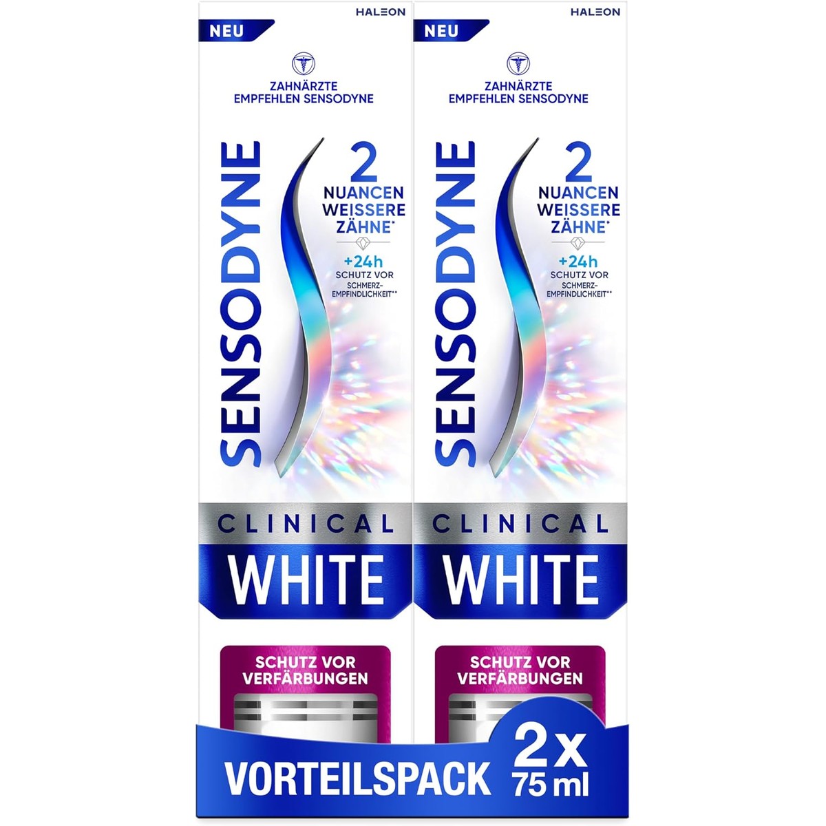 Sensodyne Clinical WHITE tandpasta 75 ml, verpakking van 2 – Sensodyne