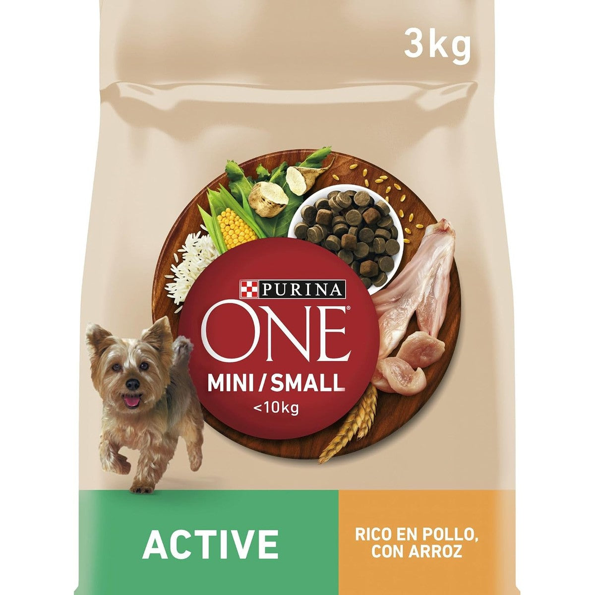 Purina ONE Mini <10 kg actief hondenvoer voor kleine honden met kip en rijst, 4 zakken à 3 kg – PURINA ONE