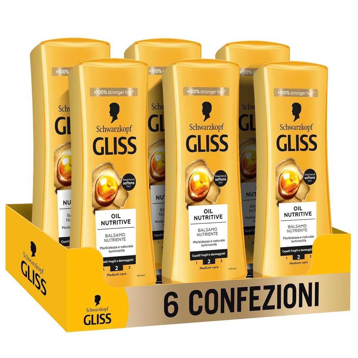 Schwarzkopf Gliss Oil Nutritive verzorgende spoeling 6 x 200 ml – Gliss