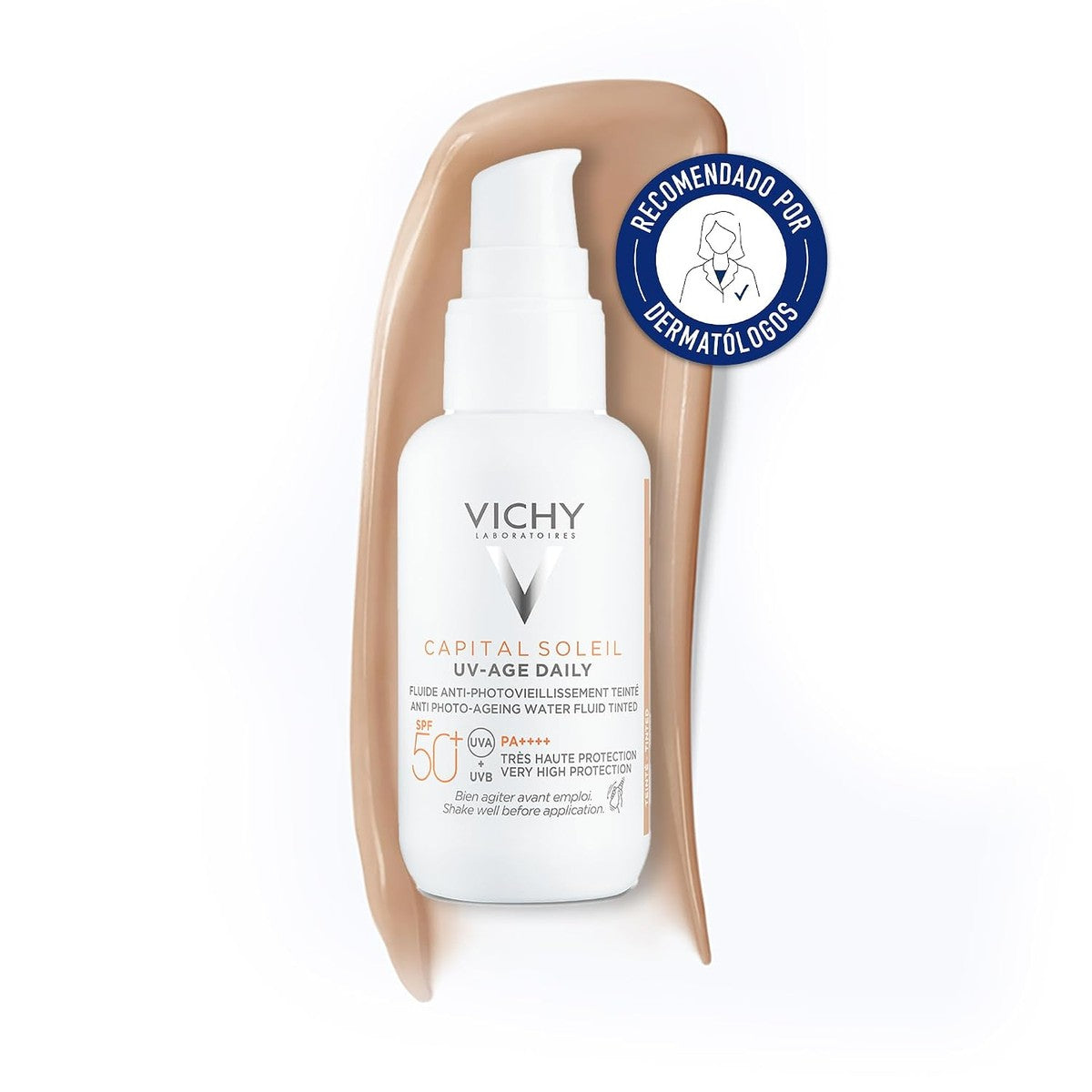 Vichy Capital Soleil UV-Age Daily Getinte Anti-Aging Zonnefluïde SPF 50+, 40 ml
