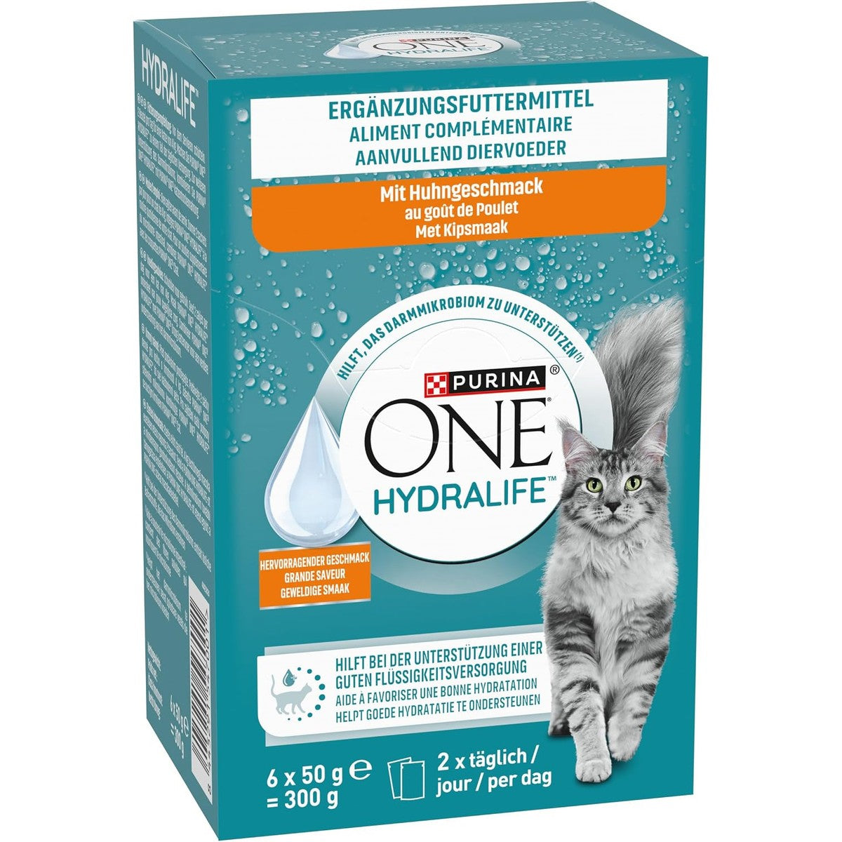 PURINA ONE Hydralife voor vochtvoorziening, verpakking van 48 stuks (8 x 6 | Kattenvoer nat met kip – PURINA ONE