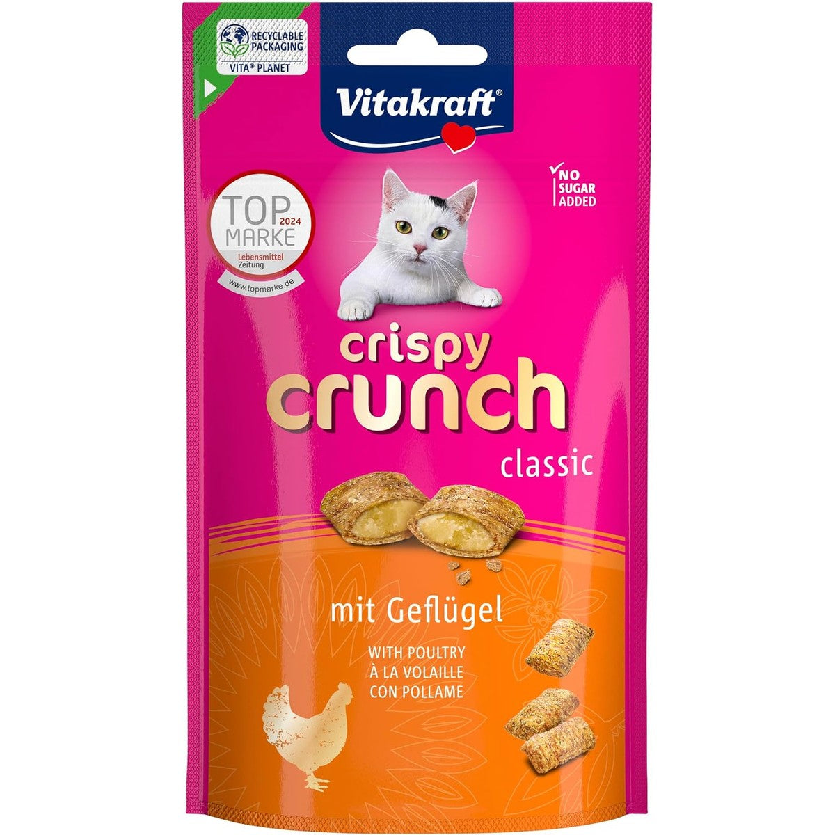 vitakraft katzensnacks, knapperige getreidekissen met romige Vulling, tegen haarballen, Crispy crunch – Vitakraft