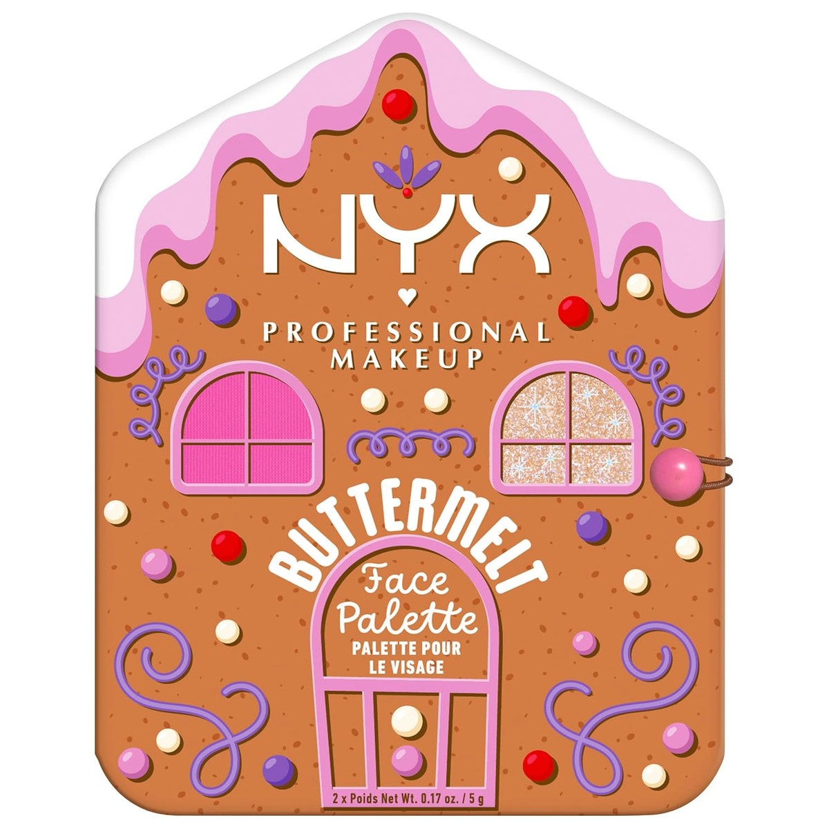 NYX Professional Makeup Blush Palette, botermelt Face Light/Medium, glanzende highlighter & bijpassende blush - voor meer glans tijdens de feestdagen – NYX PROFESSIONAL MAKEUP