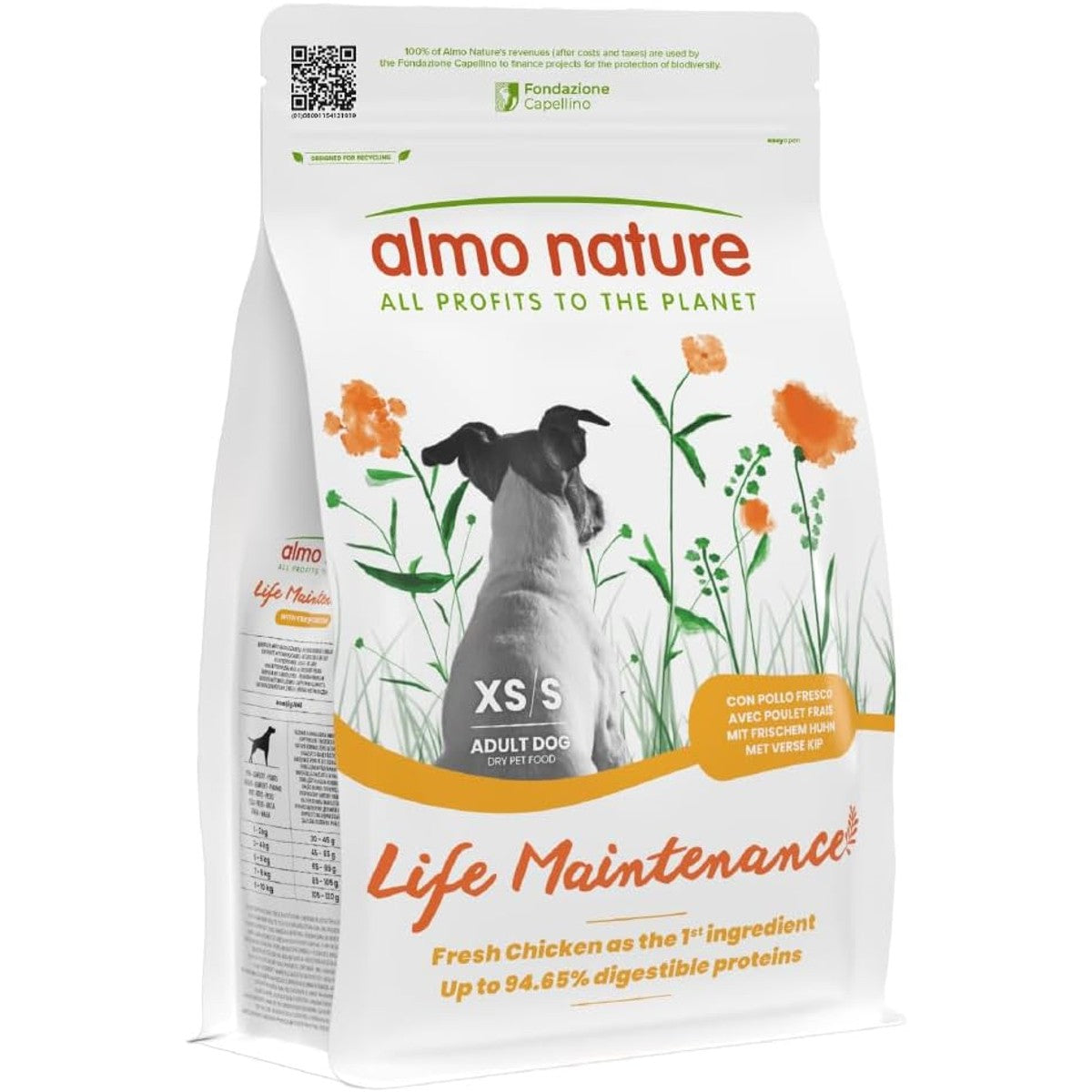 Almo Nature Life Maintenance Droogvoer voor honden, XS-S met kip, 2 kg, compleet voer voor volwassen honden, kleine en zeer kleine rassen – almo nature