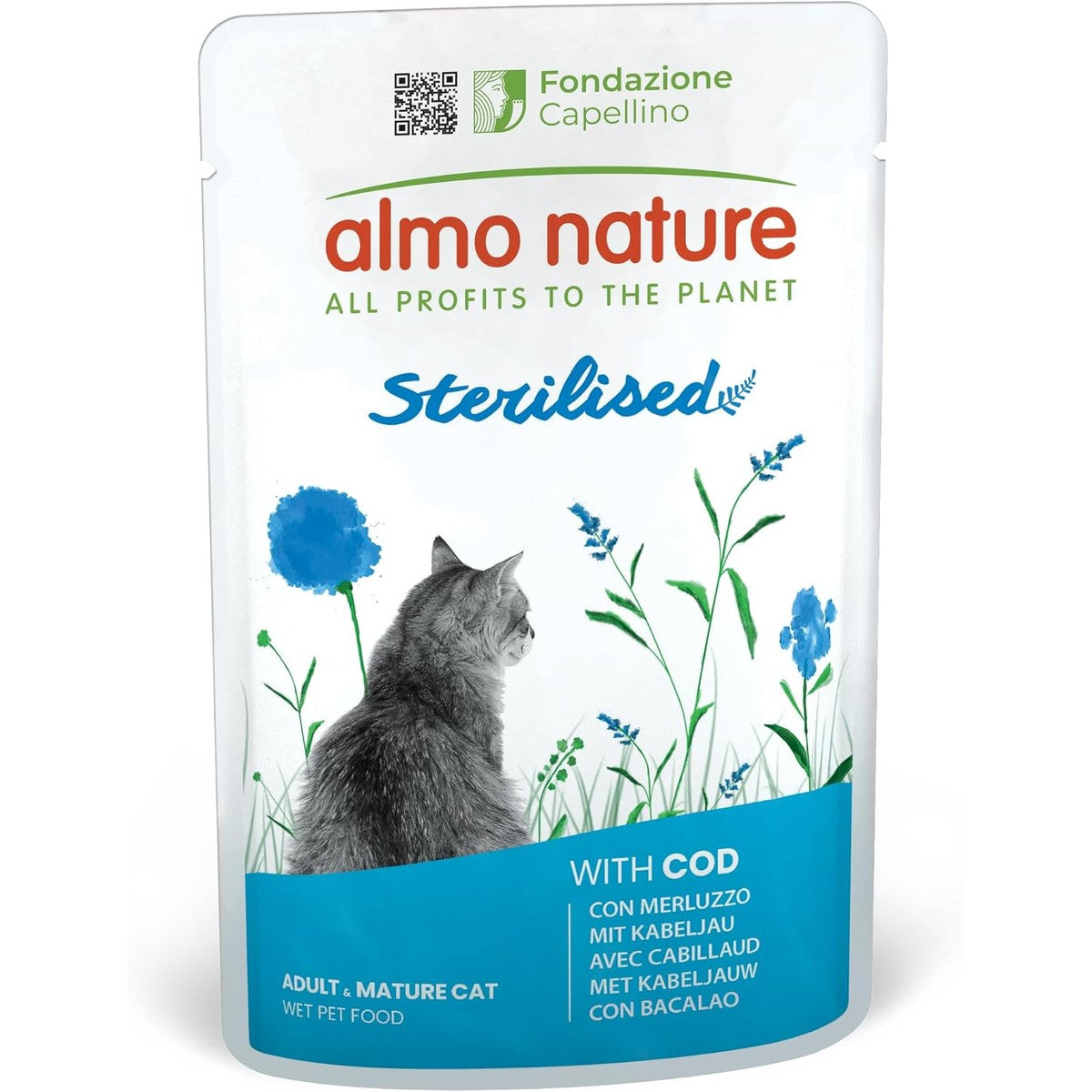 Almo Nature Functioneel gesteriliseerde natvoer voor gesteriliseerde katten, met kabeljauw - 70 g, 30 stuks – almo nature
