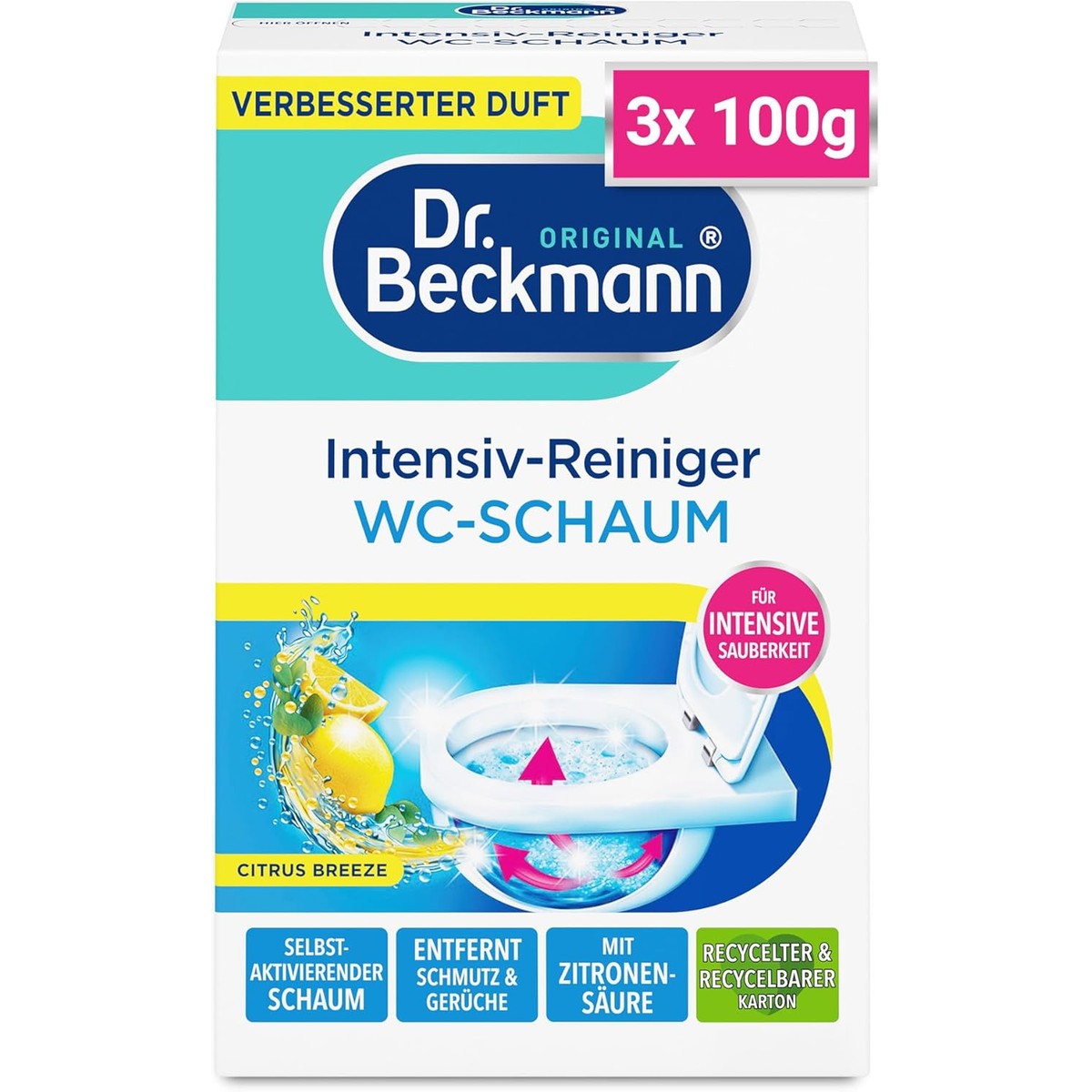Dr. Beckmann Actieve kool wc-schuim 3 x 100 g – Dr. Beckmann