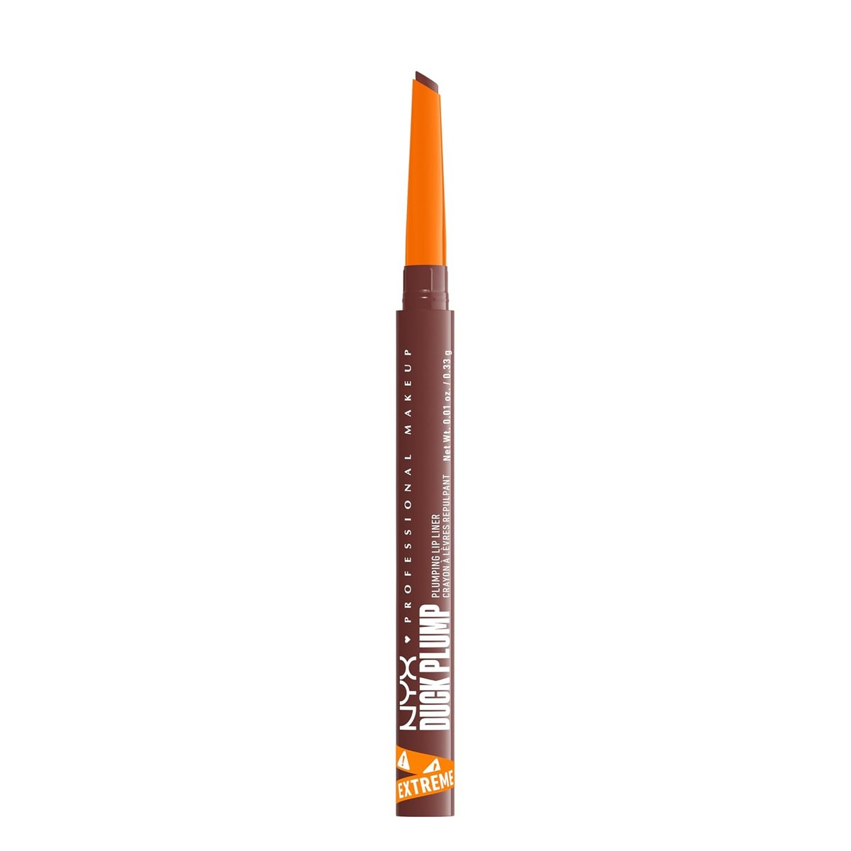 NYX Professional Makeup Lip contourstift voor natuurlijk opgevulde lippen en direct effect, met Capsicum en gember, Duck Plump Plumping Lip Liner, kleur: 08 Dash of Cocoa – NYX PROFESSIONAL MAKEUP