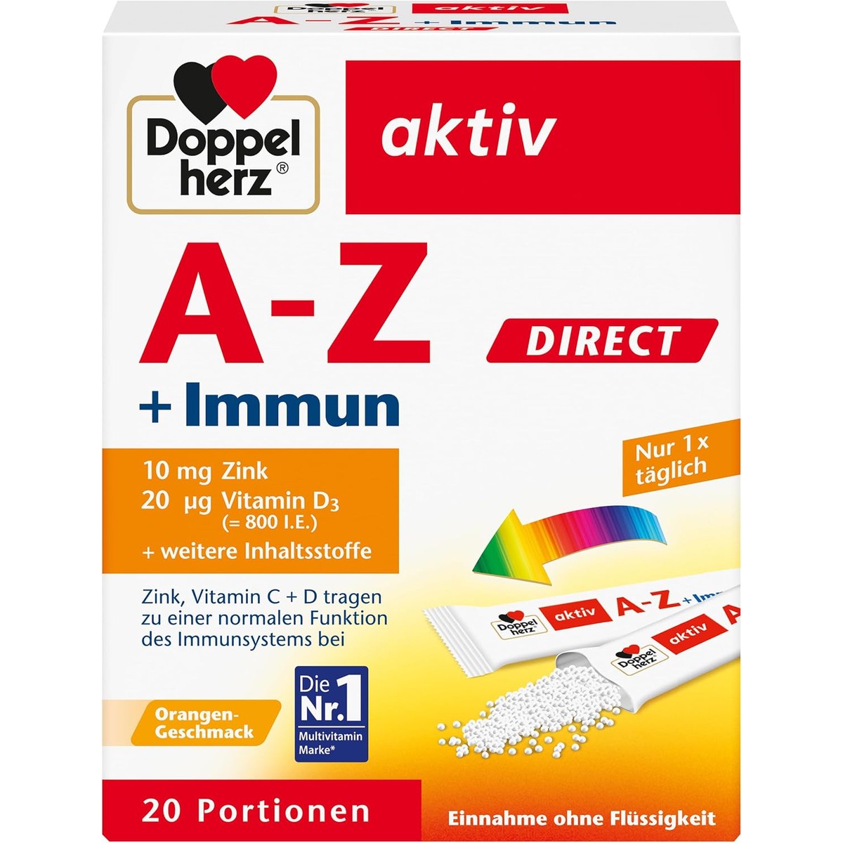 Doppelherz A-Z + immuundirect – met sinaasappelsmaak – Doppelherz
