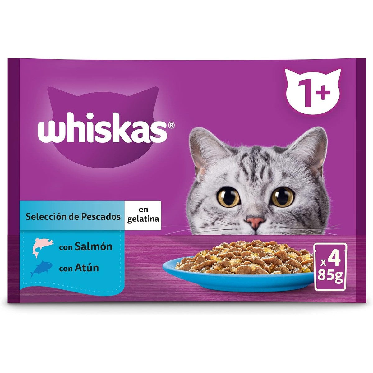 Whiskas Nassfutter für Katzen, Auswahl Fische, 4 x 85 g – whiskas