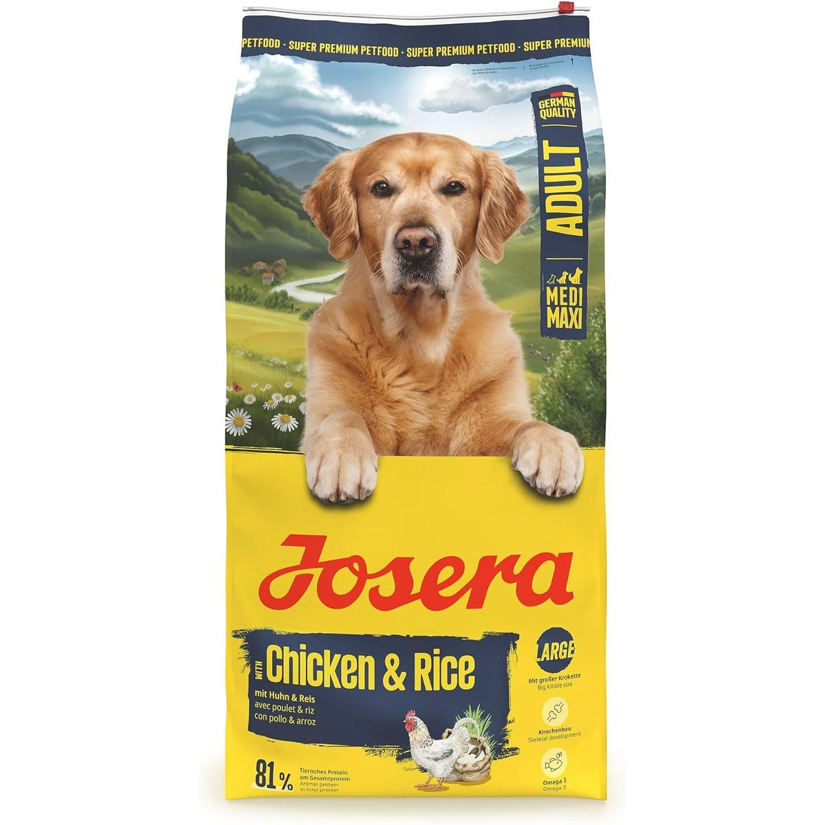 JOSERA Kip en rijst (12,5 kg) | droogvoer voor grote volwassen honden – Josera
