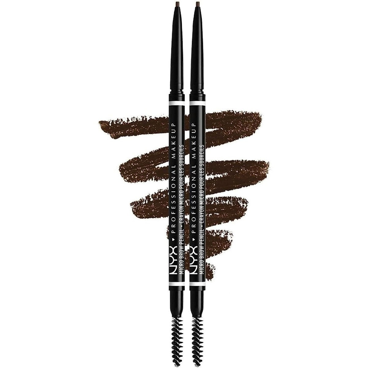 NYX Professional Makeup Wenkbrauwstift dubbelpak, Micro Brow Pencil, dubbelzijdig met uitdraaibare wenkbrauwstift en borsteltje, waterbestendig, wenkbrauwpotlood, veganistische formule, kleur: 07 – NYX PROFESSIONAL MAKEUP