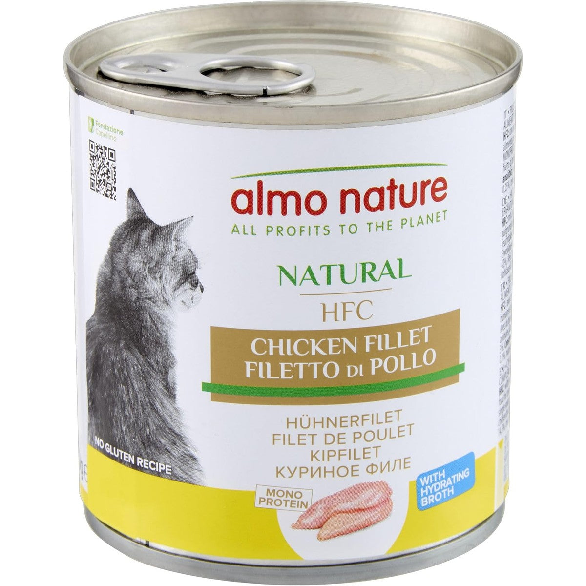Almo Nature HFC Natural Natvoer voor volwassen katten, kippenfilet, 280 g, verpakking van 12 stuks – almo nature