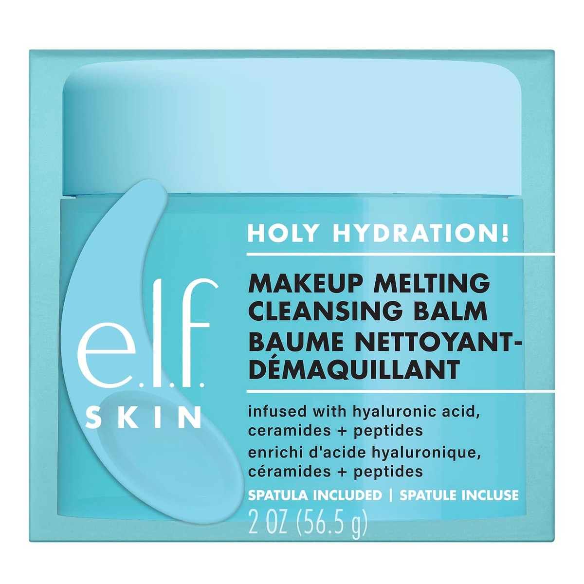 e.l.f. SKIN Holy Hydration! Make-up smeltende reinigingsbalsem, gezichtsreiniger en make-up remover, verrijkt met hyaluronzuur, veganistisch en dierproefvrij, 56,5 g – e.l.f.