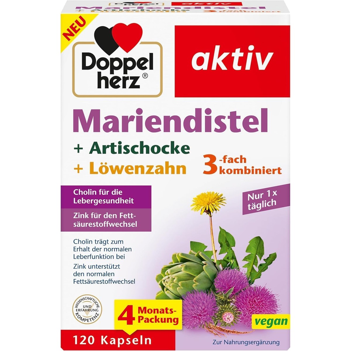 Doppelherz mariendistel + artisjok + paardenbloem – Doppelherz