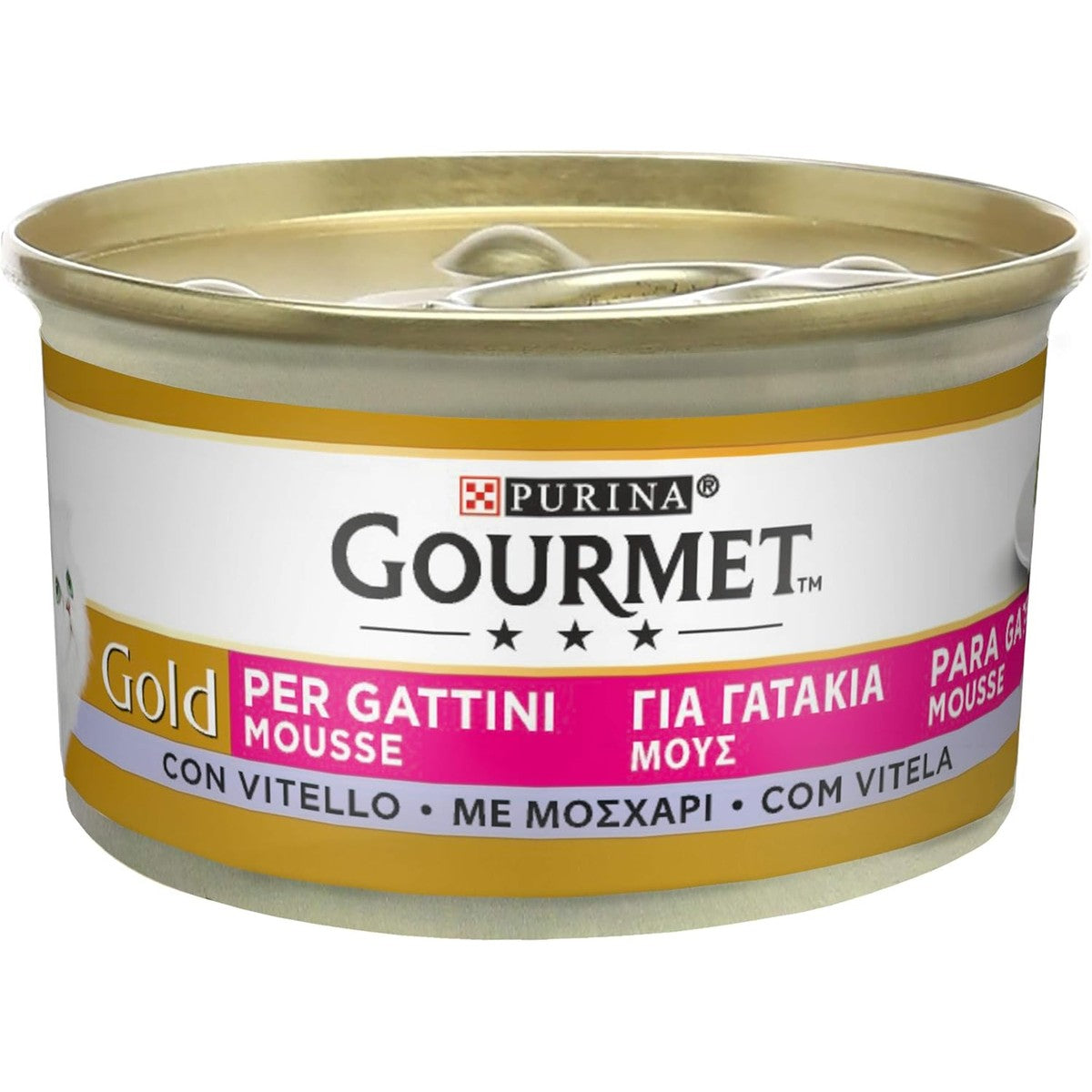 Purina Gourmet gouden mousse voor kittens met kalfsvlees, 24 blikjes à 85 g – Gourmet