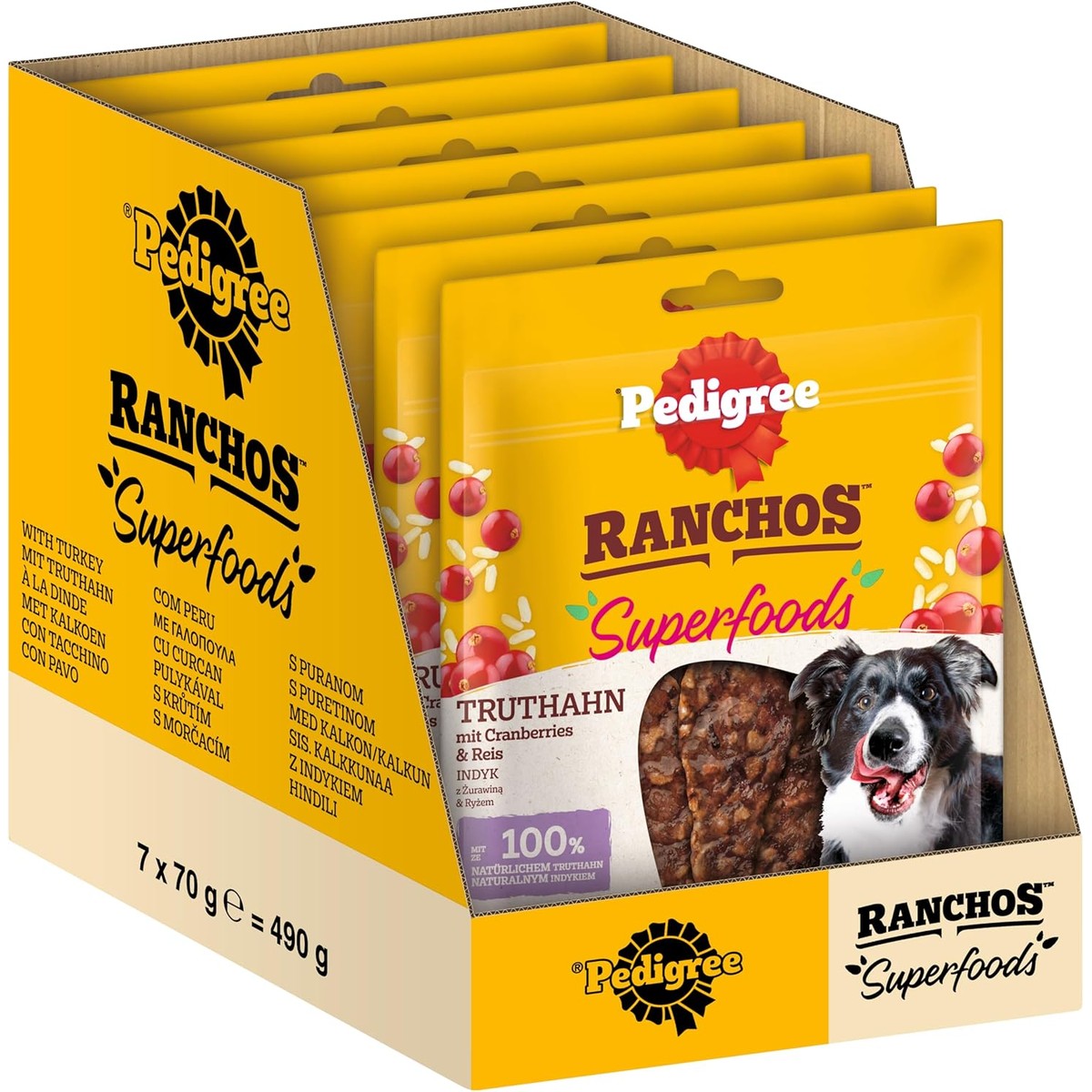 Pedigree Hondensnacks RANCHOS Superfoods met kalkoen 7x70g – Pedigree