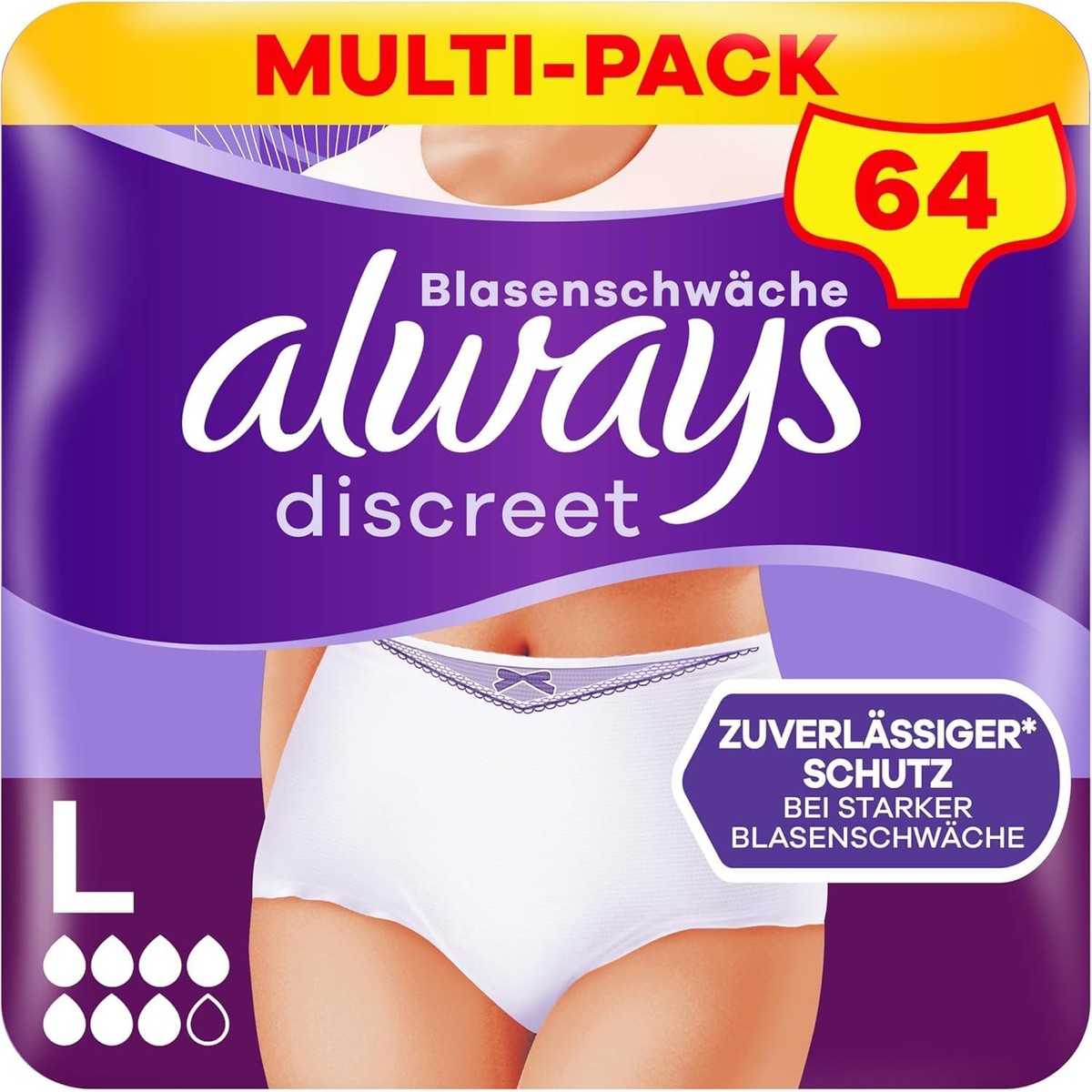 Always Discreet incontinentiebroekje Plus L 64 broekjes – Always Discreet