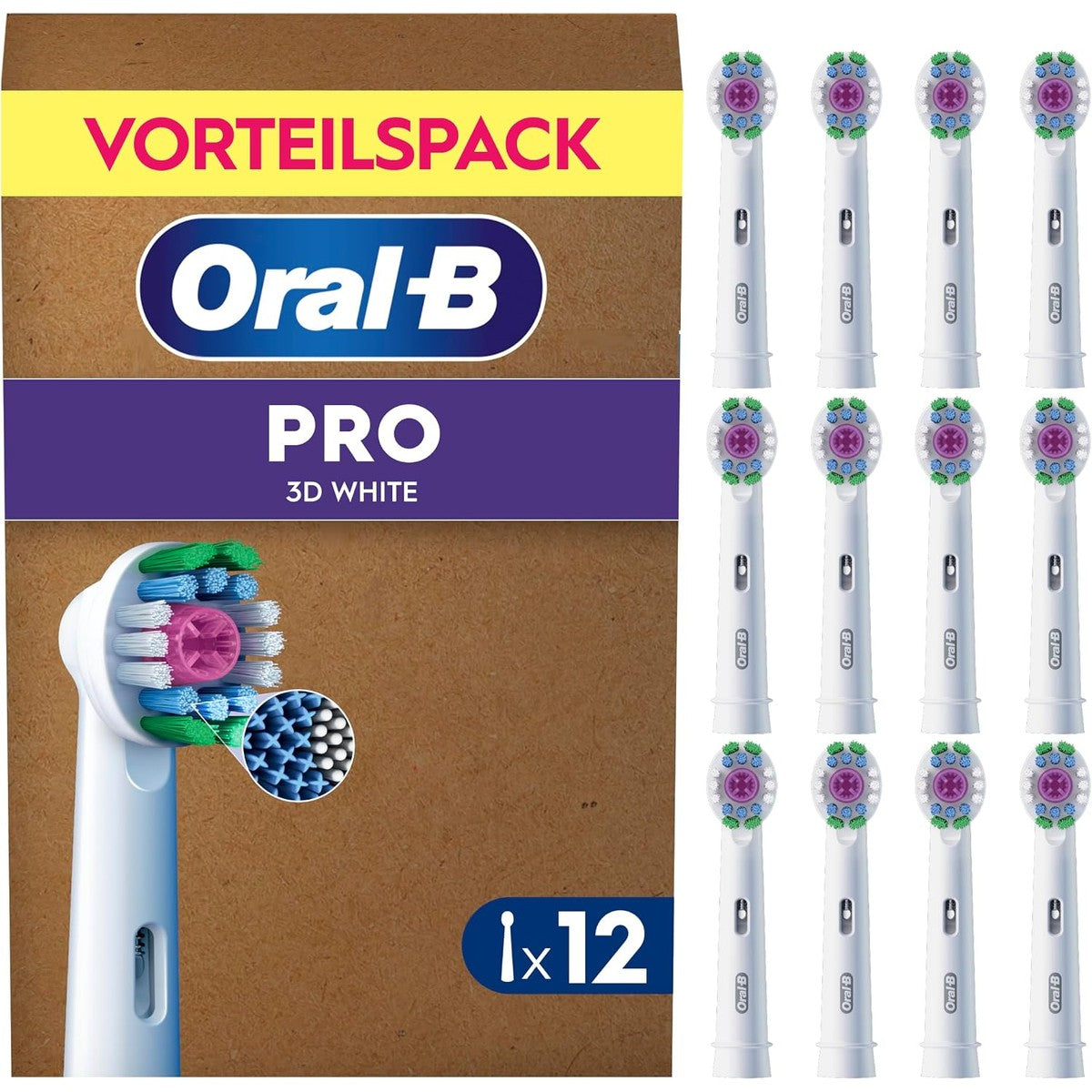Oral-B Pro 3DWhite opzetborstels, 12 stuks – Oral-B