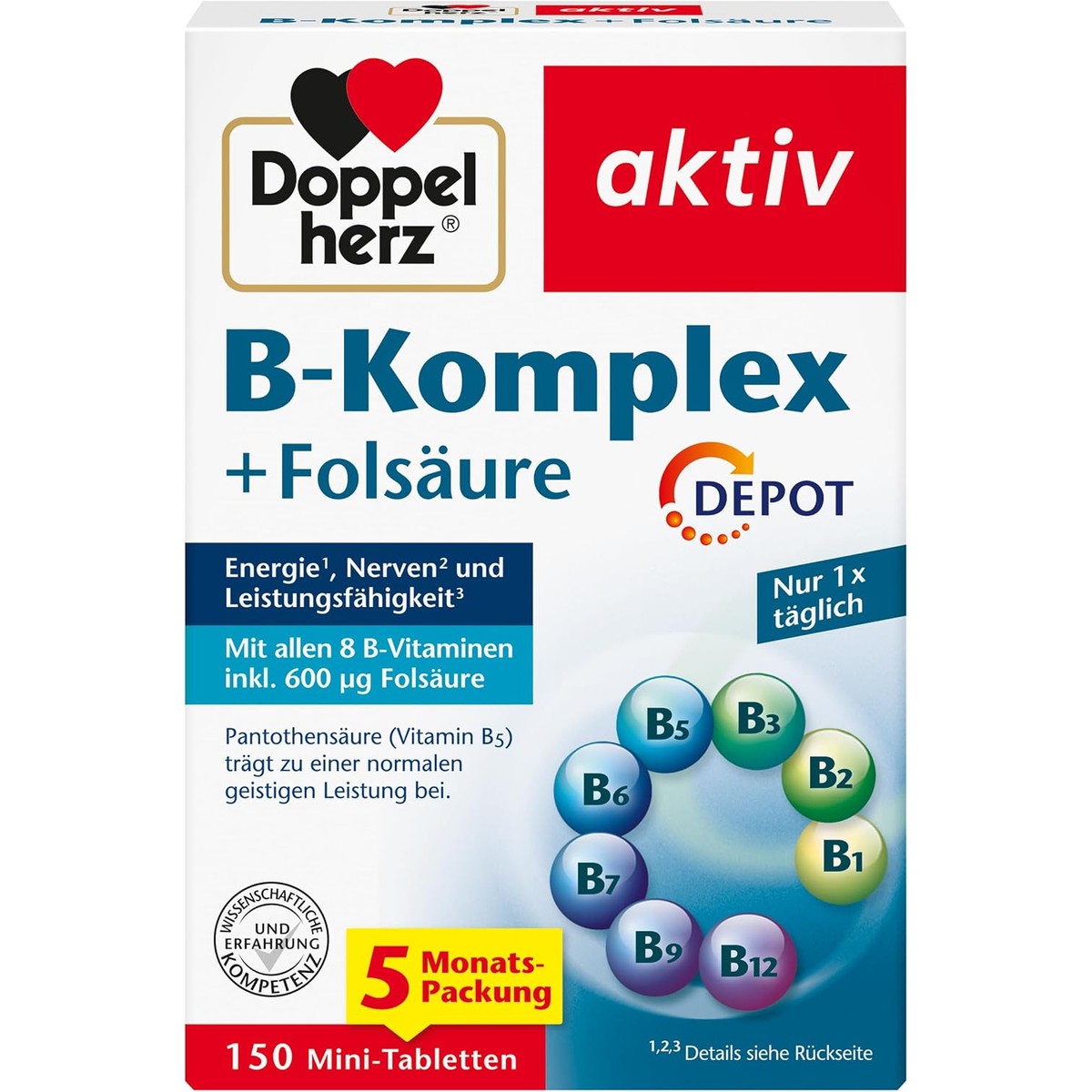 Doppelherz B-complex DEPOT met foliumzuur – Doppelherz