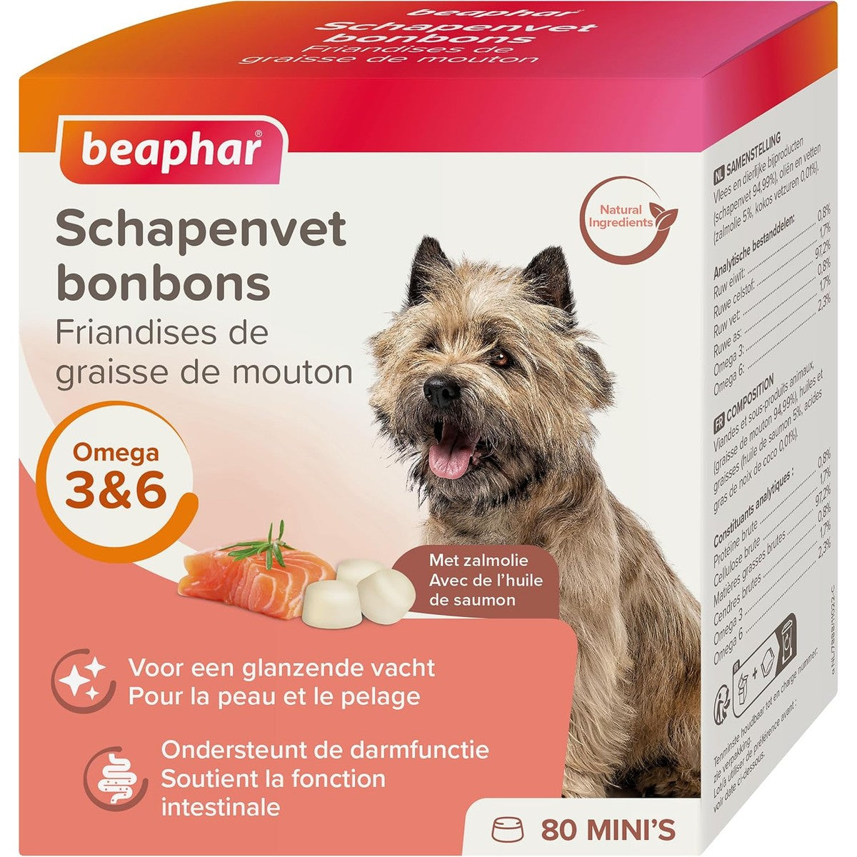 Beaphar 11022 schapenvet snoep zalm mini 245g – beaphar