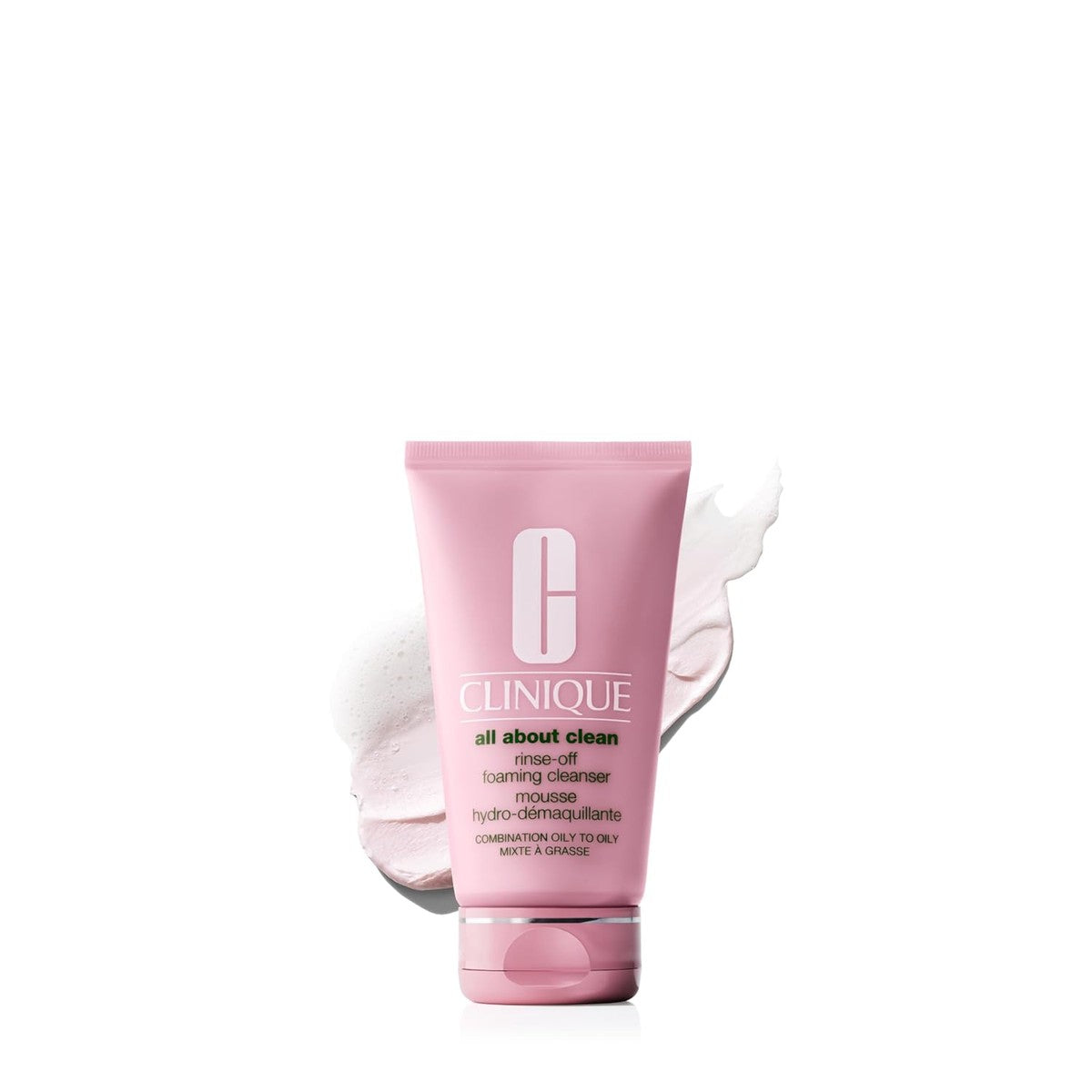 Clinique All About Clean™ Rinse-Off Foaming Cleanser, crème-mousse gezichtsreiniger voor zacht verwijderen van make-up, schuimreiniger voor grondige reiniging, 150 ml