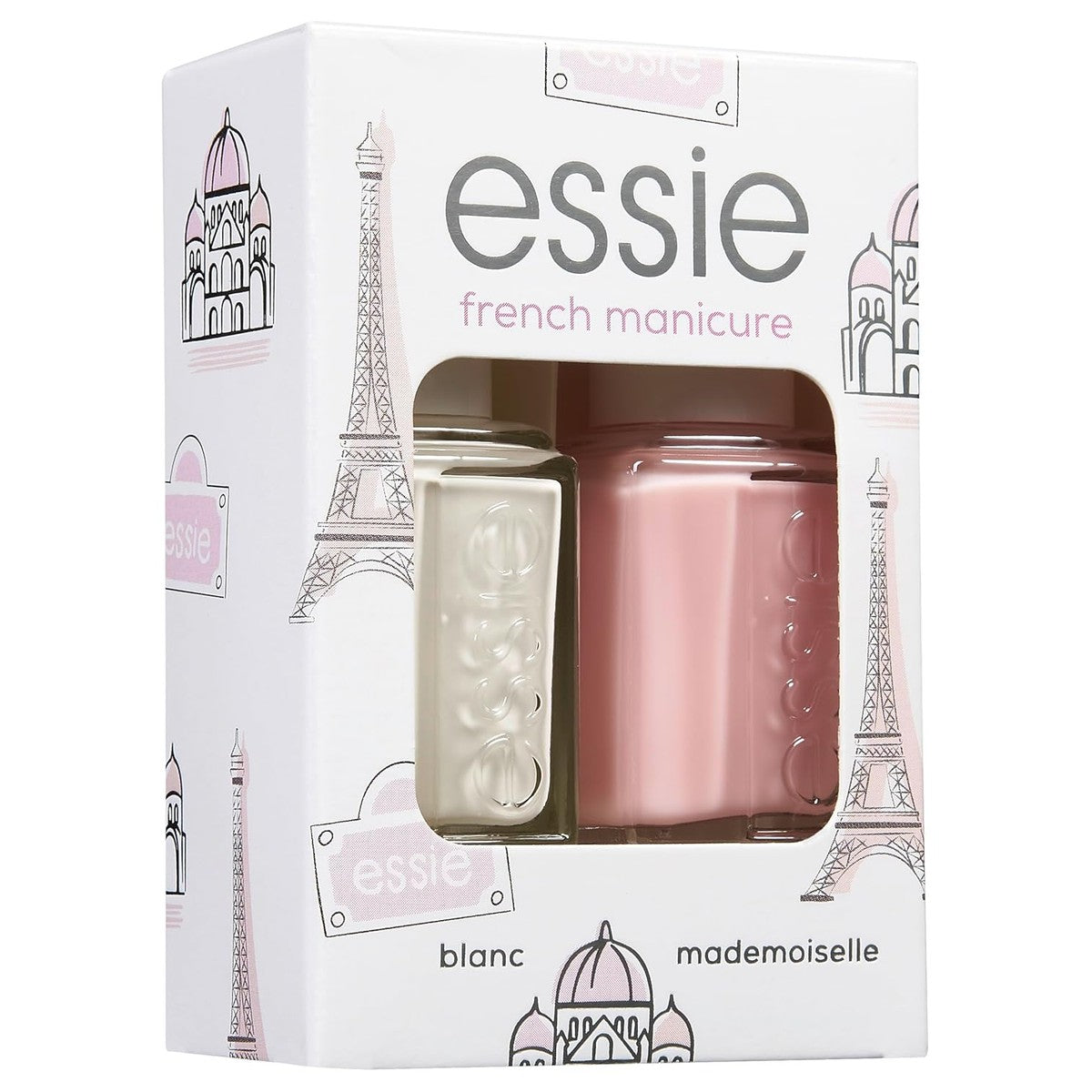 essie Nailart-set French manicure (nr. 01 blanc, nr. 13 mademoiselle), exclusieve nagellak: hoogwaardig, duurzaam en kleurintensief – essie