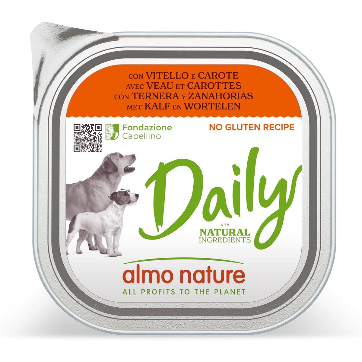 almo nature Daily Natvoer voor honden met kalf en wortelen, glutenvrij, 9 stuks (9 x 300 g) – almo nature