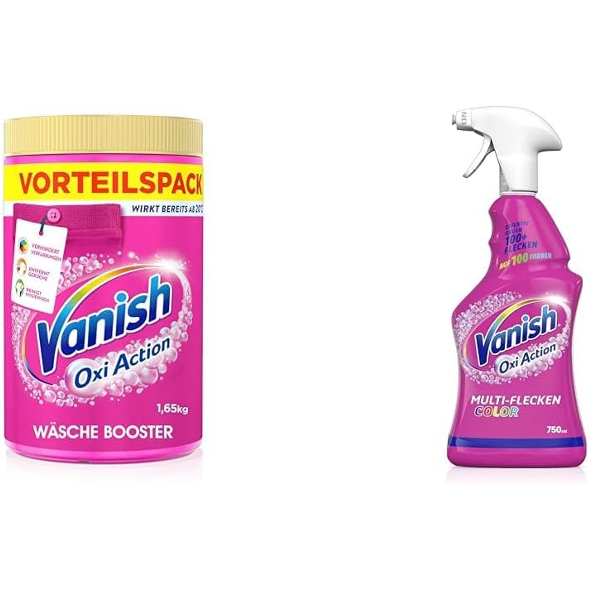 Vanish Oxi Actiepoeder 1 x 1,65 kg + Voorwasspray 1 x 750 ml – Vanish