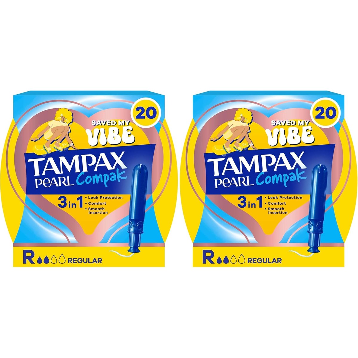 Tampax Compak Pearl Regular tampons met applicator 2 x 16 stuks – Tampax